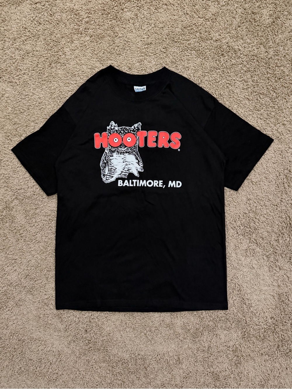 Vintage Y2K Hooters Delightfuly Tacky Baltimore Maryland T Shirt Large Black